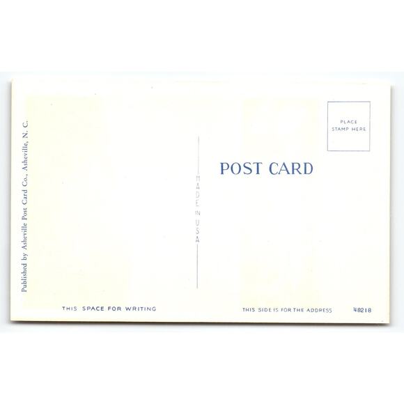 Vintage Linen Postcard Asheville NC Sunset & Mountain Scene 1940s - Picture 2 of 2